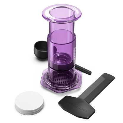 AeroPress Clear Kaffeebereiter Clear Purple, Lieferumfang