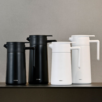 Hario Thermoskanne Double-Walled Thermal Pot schwarz  und weiß, verschiedene Größen