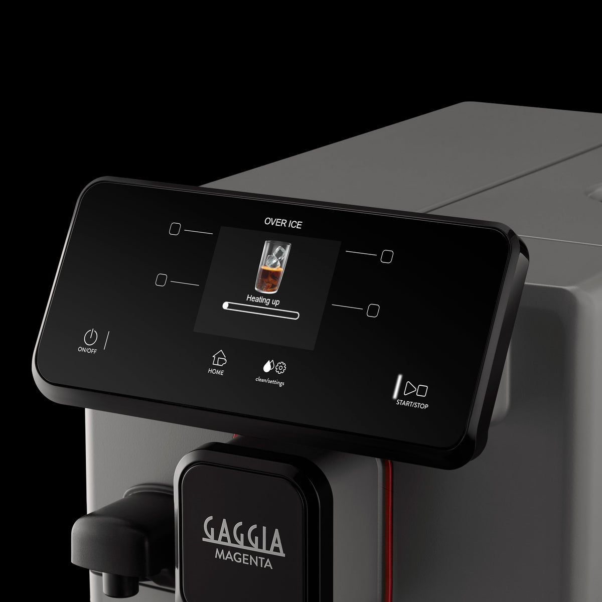 Gaggia Magenta Prestige Over Ice Kaffeevollautomat, Nahaufnahme Farbdisplay