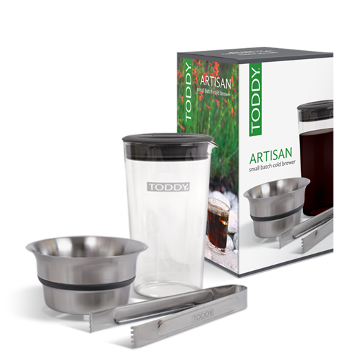 Toddy Artisan Small Batch Cold Brewer, Lieferumfang neben dem Produktkarton