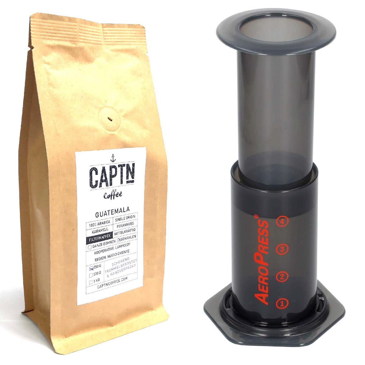 Aeropress mit Specialty Coffee als Set