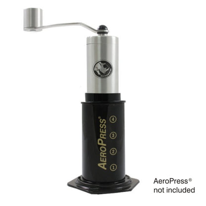 Kaffeemühle Grinder Small aus Edelstahl mit AeroPress